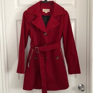 Michael Kors Red Trench Raincoat